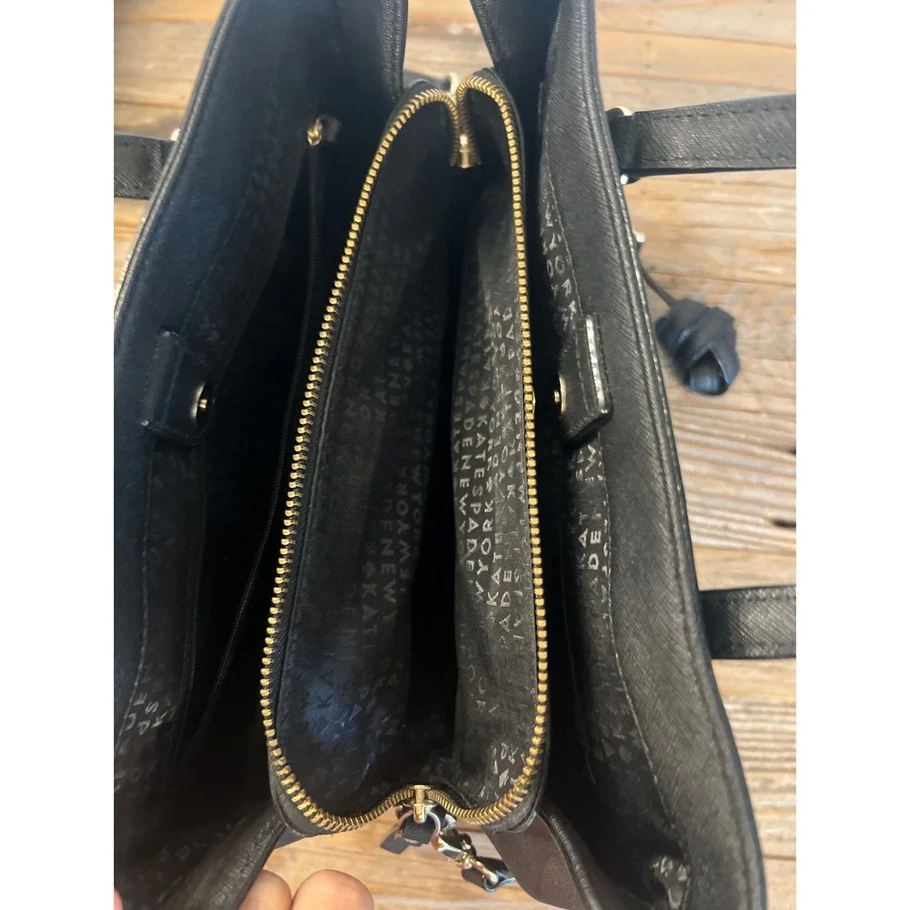 Kate Spade New York Laurel Way Evangelie Black Satchel Crossbody Bag Saffiano‎